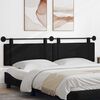 vidaXL H&auml;ngevorderseite Wandmontiert Uni Schwarz 210 x 55 x 5 cm Stoff