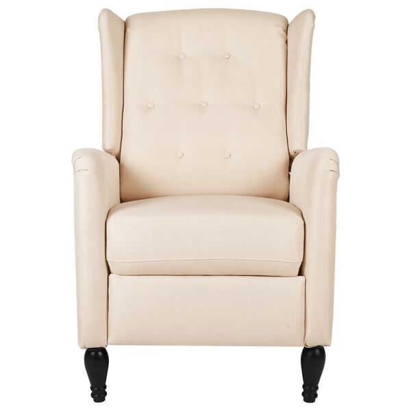 vidaXL Relaxsessel Verstellbar Creme Stoff