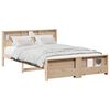 vidaXL Bettrahmen mit Regal Braun 160 x 200 cm Massives Kiefernholz