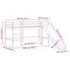 vidaXL Kinderhochbett mit Turm Rosa 90x190 cm Massivholz Kiefer