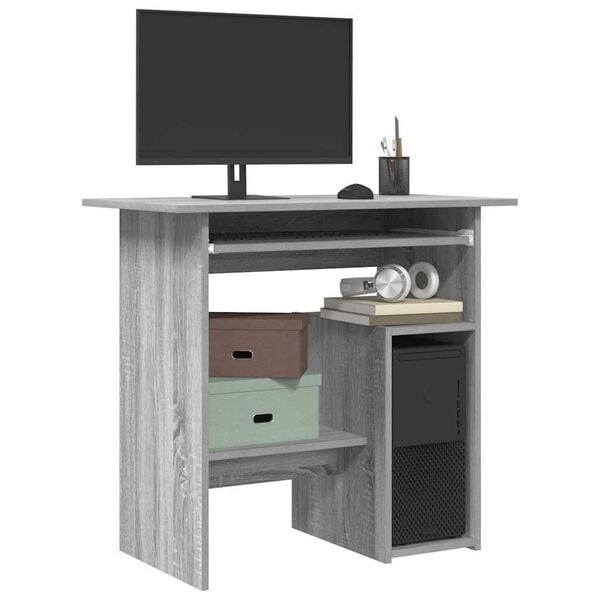 vidaXL Schreibtisch Grau Sonoma 80x45x74 cm Holzwerkstoff