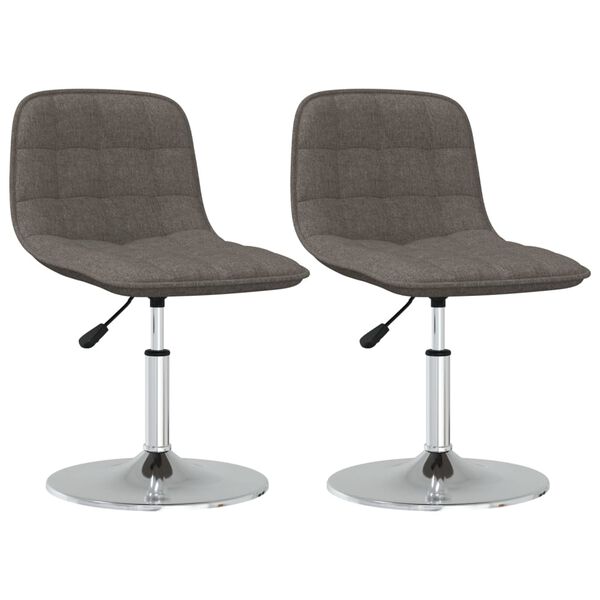 vidaXL Esszimmerst&uuml;hle 2 Stk. Drehbar Taupe Stoff