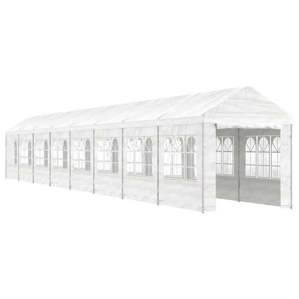 vidaXL Pavillon mit Dach Wei&szlig; 17,84x2,28x2,69 m Polyethylen
