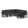 vidaXL Outdoor-Sofagarnitur 8 pcs Schwarz und Dunkelgrau Polyester