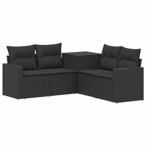 vidaXL Sofa Set 5 stk. Schwarz Polyrattan und Stahl