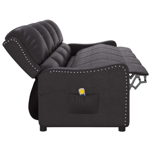 vidaXL 4-Sitzer Massagesessel Schwarz Glänzend Kunstleder