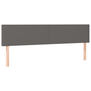 vidaXL Kopfteile Grau 200x5x78/88 cm Kunstleder