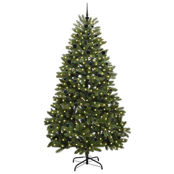 vidaXL K&uuml;nstlicher Weihnachtsbaum Gr&uuml;n 240 cm PVC und Metall
