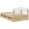 vidaXL Bettrahmen Sonoma-Eiche 135 x 190 cm Massives Kiefernholz