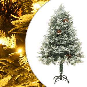 vidaXL Weihnachtsbaum mit Beleuchtung und Kiefernzapfen Gr&uuml;n 150 cm