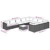 vidaXL 11-tlg. Garten-Lounge-Set mit Kissen Poly Rattan Braun