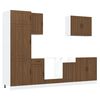 vidaXL 7-tlg. K&uuml;chenschrank-Set Lucca Braun Eichen-Optik Holzwerkstoff