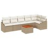 vidaXL Gartensofa-set mit Kissen 7 pcs Beige Poly-Rattan