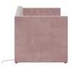 vidaXL Tagesbett mit Matratze USB Rosa Samt 90x200 cm