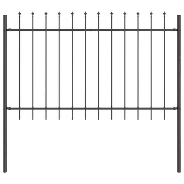 vidaXL Gartenzaun 2 pcs Grau 3,4 x 1 m Pulverbeschichteter Stahl