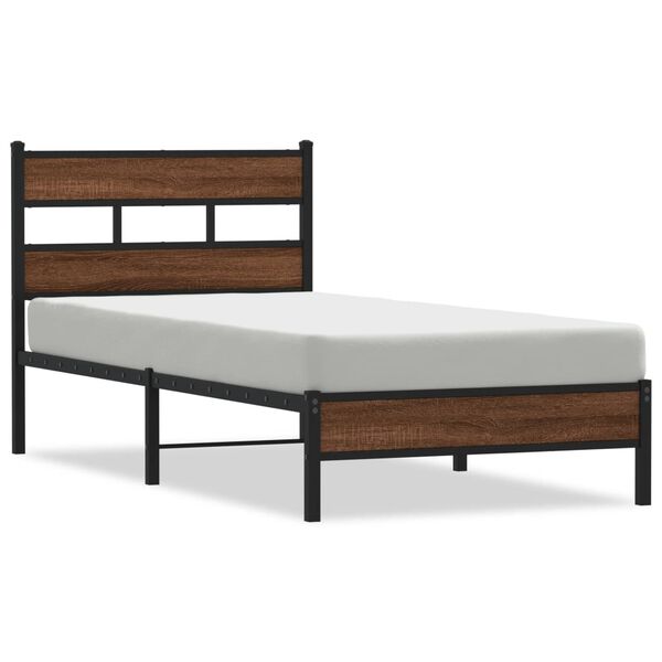 vidaXL Bettgestell ohne Matratze Braun Eiche 80x200 cm Holzwerkstoff
