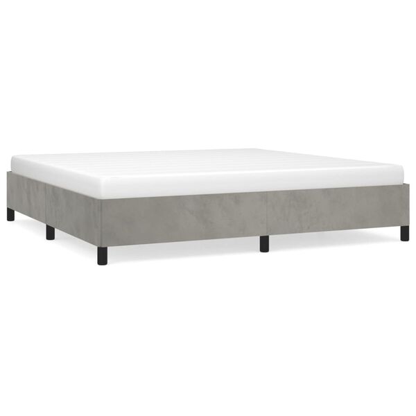 vidaXL Bettgestell ohne Matratze Hellgrau 200x200 cm Samt