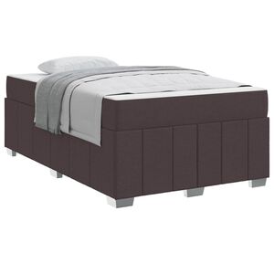 vidaXL Bettrahmen mit Matratze Dunkelbraun 120 x 200 cm Stoff