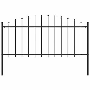 vidaXL Gartenzaun Woerden mit Speerspitze Stahl 170 x 75 cm Schwarz