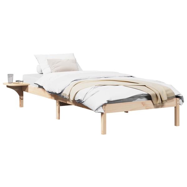 vidaXL Bettrahmen Natur 90 x 200 cm Massives Kiefernholz