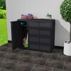 vidaXL Gartenschrank mit 2 Böden Schwarz