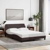 vidaXL Bettgestell "Dover" Dunkelbraun 140x190 cm Stoff