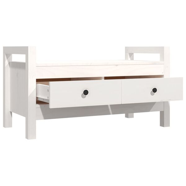 vidaXL Flurbank Wei&szlig; 80x40x43 cm Massivholz Kiefer