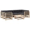 vidaXL 7-tlg. Garten-Sofagarnitur mit Kissen Massivholz Kiefer