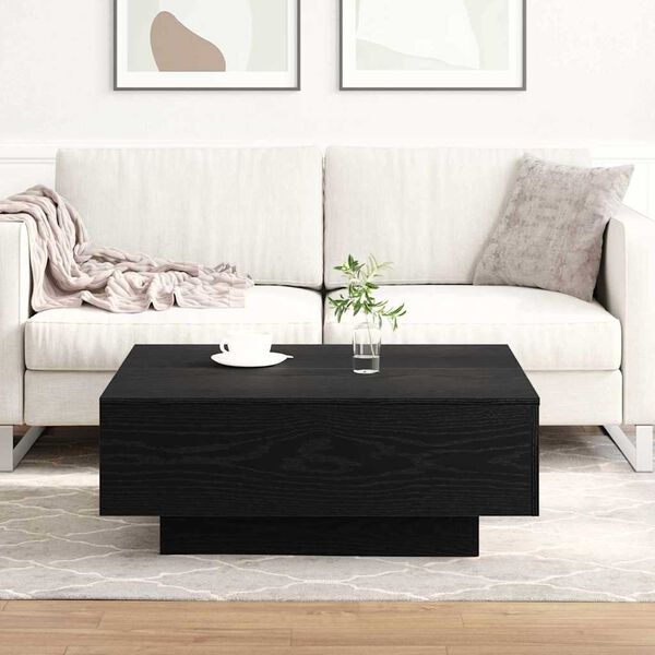 vidaXL Couchtisch Schwarz Eichen-Optik 80 x 80 x 31 cm