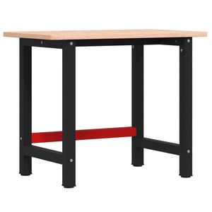 vidaXL Werkbank 100x60x81,5 cm Massivholz Buche Rechteckig