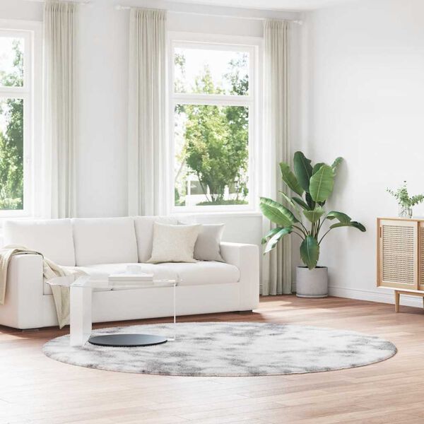 vidaXL Teppich Shaggy Hochflor NAVARRA Silbergrau 240x240 cm Polyester