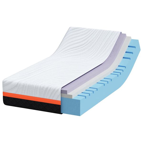 vidaXL Matratze Wei&szlig; und Grau 80 x 160 cm Jacquard-Stoff