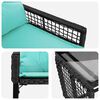 vidaXL Gartenm&ouml;bel-Set mit Kissen 3 pcs Schwarz und T&uuml;rkis