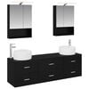 vidaXL Badezimmerm&ouml;bel-Set 5 stk. Schwarze Eiche