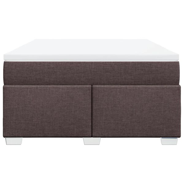 vidaXL Boxspringbett mit Matratze Dunkelbraun 160x200 cm Stoff