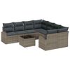 vidaXL Gartensofa-set 9 stk. Grau Poly-Rattan
