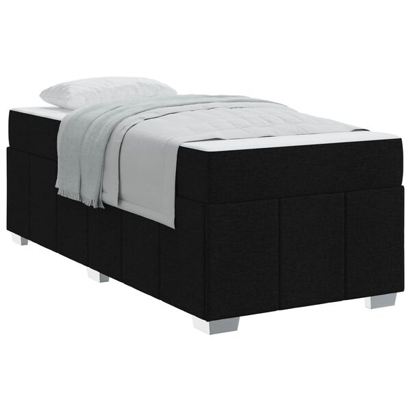 vidaXL Bettrahmen mit Matratze Schwarz 100 x 200 cm Stoff