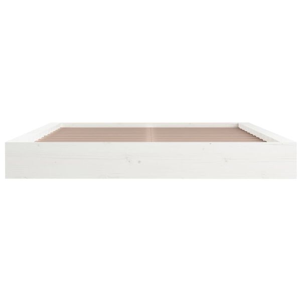 vidaXL Massivholzbett Wei&szlig; 150x200 cm