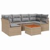 vidaXL Garten-Sofa-Set mit Kissen 7 pcs Beige Poly Rattan