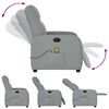 vidaXL Massagesessel Elektrisch Hellgrau Stoff