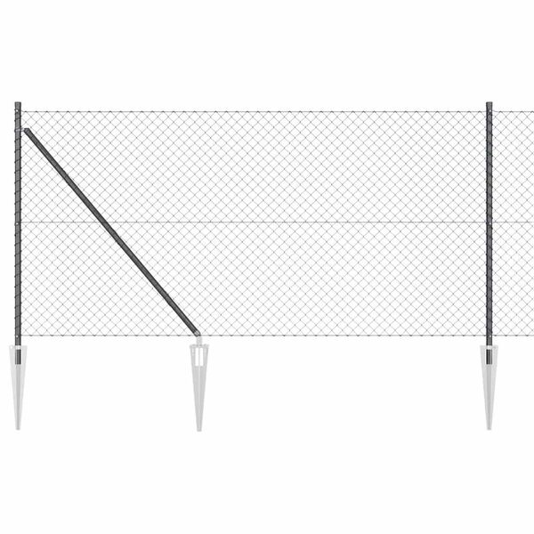 vidaXL Zaunpfosten Grau 25 x 1 m (40 x 40 mm Maschen) Stahl und PVC