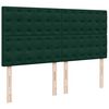 vidaXL Ottoman-Bett mit Matratzen Dunkelgr&uuml;n 200x200 cm Samt