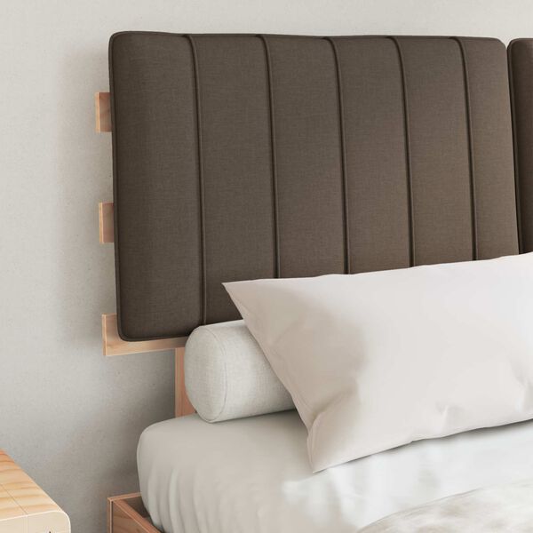 vidaXL Bettgestell mit gepolstertem Kopfteil Taupe 140 x 190 cm