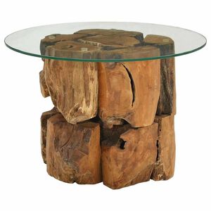 vidaXL Couchtisch Massivholz Teak Treibholz 60 cm