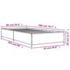 vidaXL Bettgestell Grau Sonoma 90x200 cm Holzwerkstoff und Metall