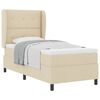 vidaXL Boxspringbett mit Kopfteil Creme 100 x 200 cm Stoff
