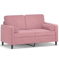 vidaXL 2-Sitzer-Sofa mit Zierkissen Rosa 120 cm Samt