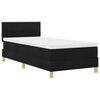 vidaXL Boxspringbett mit Matratze Schwarz 90 x 200 cm Stoff