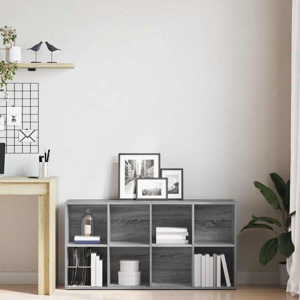 vidaXL B&uuml;cherregal/Sideboard Grau Sonoma 66&times;30&times;130 cm Holzwerkstoff