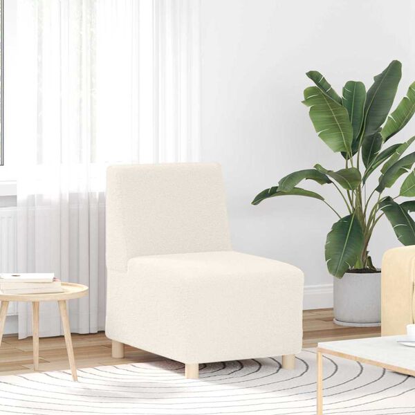 vidaXL Modulares Armfreies Sofa 2 pcs Creme 55 x 74 x 82 cm